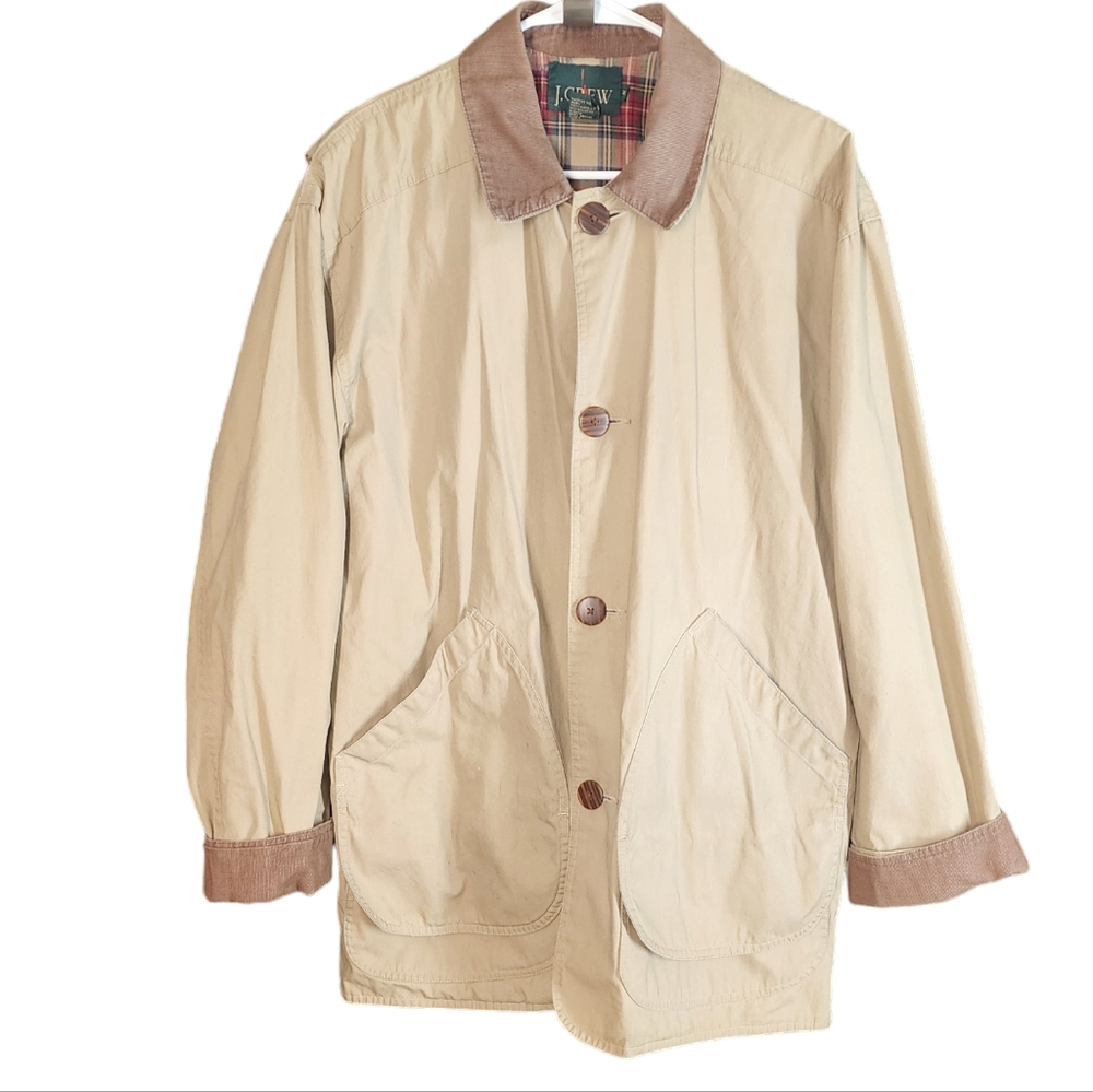 Vintage J. Crew Mens Size M Barn And Field Jacket Tan/Brown